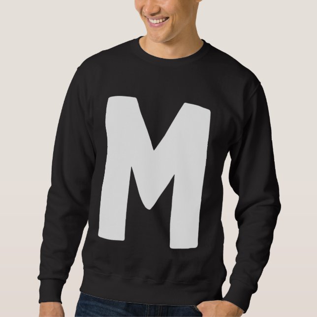 Sudadera Letter M big and bold white (Anverso)