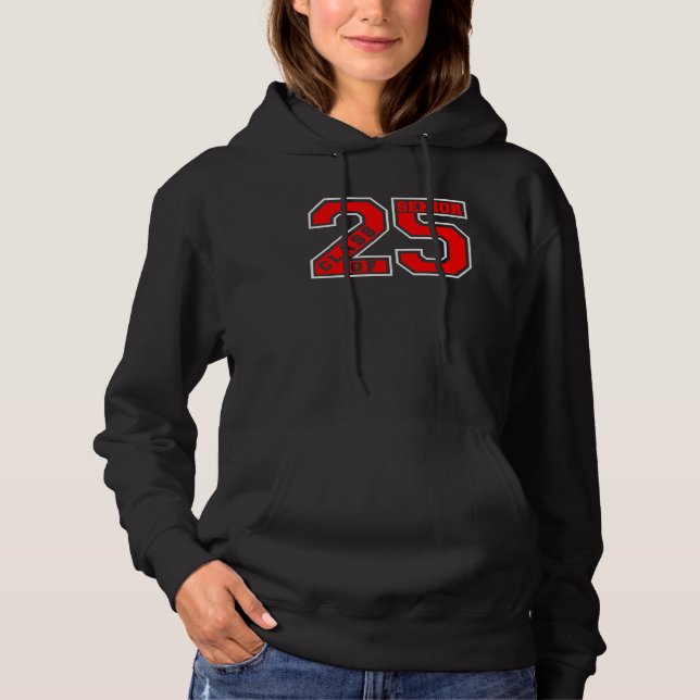 SUDADERA LETTERMAN CLASS OF 2025 SENIOR SWAG  RED  SENIOR C (Anverso)