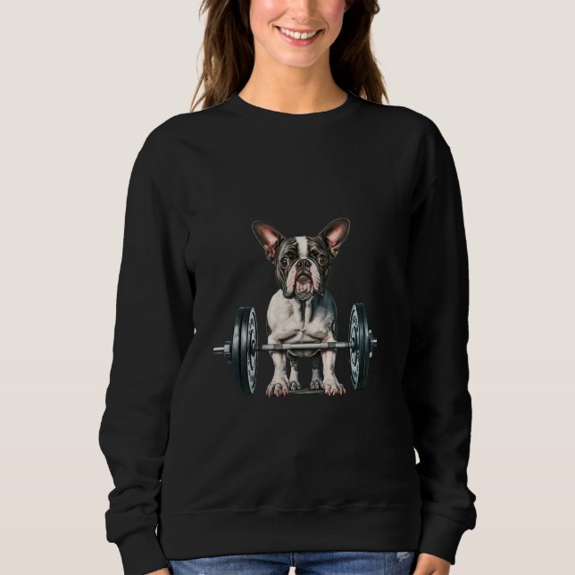 Sudadera Levantamiento de peso de bombeo Gracioso Boston Te (Anverso)
