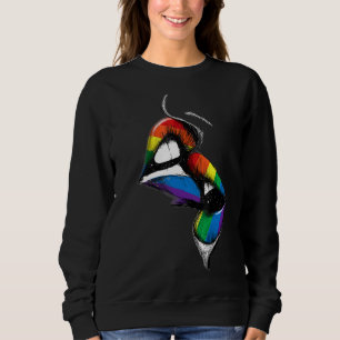 Sudadera Levantamientos Lesbianos besando la bandera arcoir
