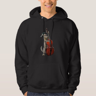 Sudadera Levantarse Guitarista De Gato Doble Bass