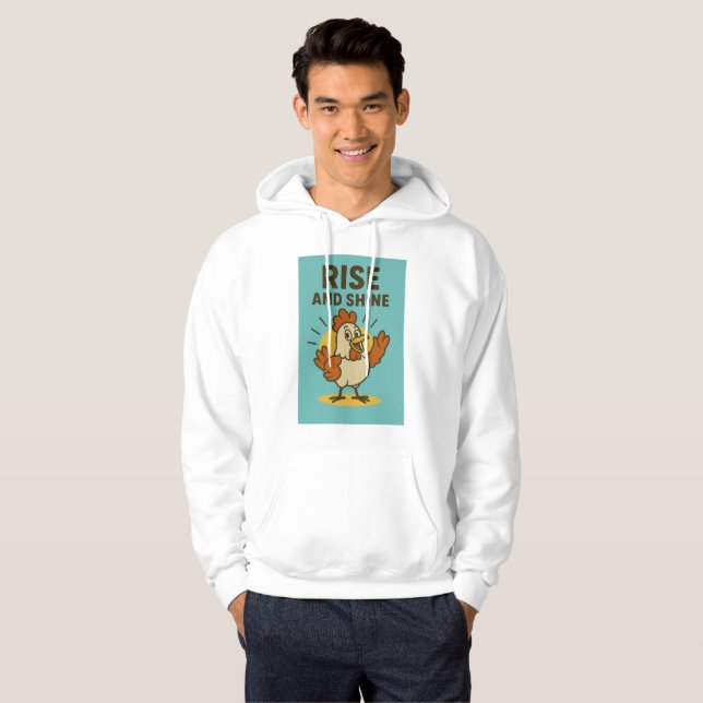 Sudadera Levántate y resplandece pollo feliz (Anverso completo)