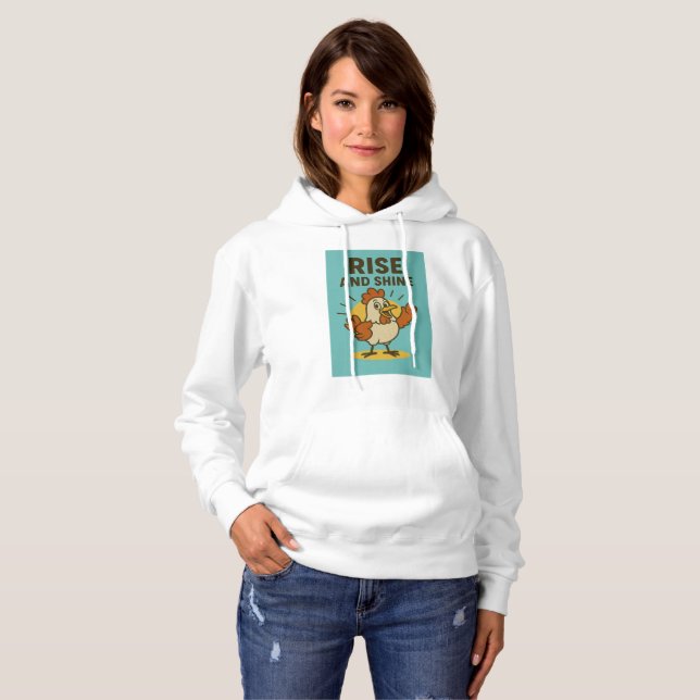 Sudadera Levántate y resplandece pollo feliz (Anverso completo)