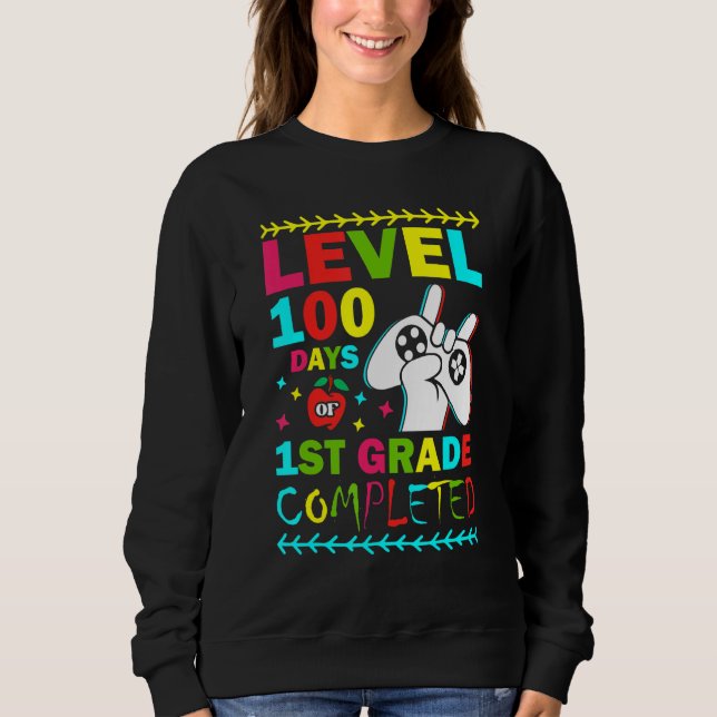 Sudadera Level 100 Days Of 1st Grade Primary School Game Co (Anverso)