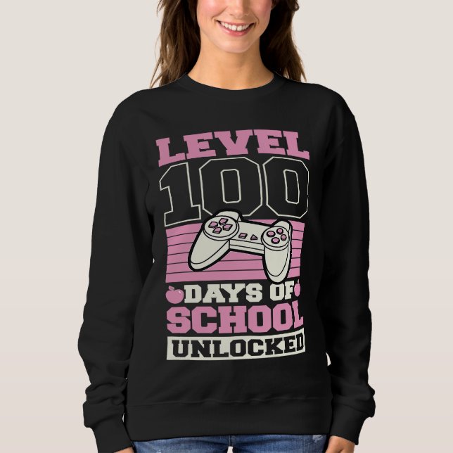 Sudadera Level 100 Days Of School Unlocked Video Games Game (Anverso)