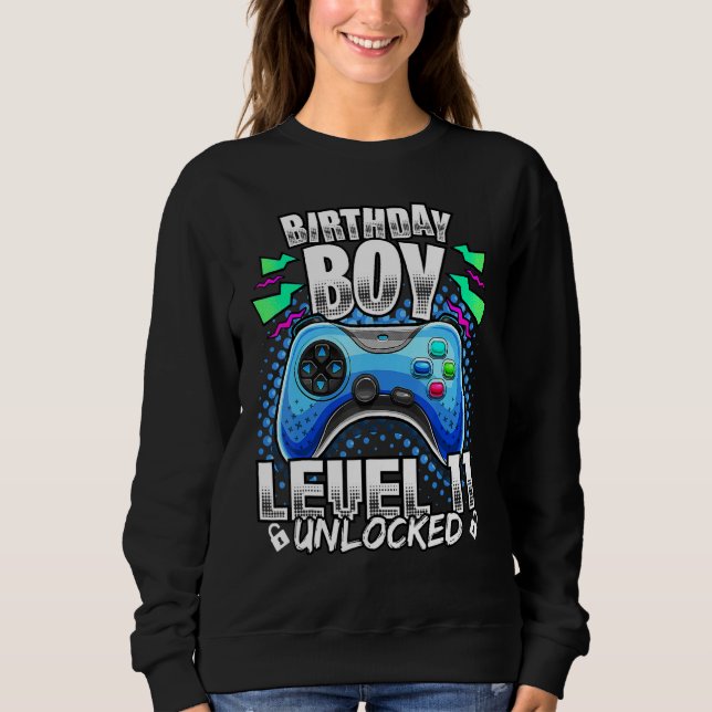 Sudadera Level 11 Unlocked Video Game 11th Birthday Gamer B (Anverso)