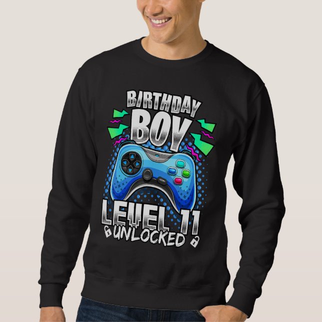 Sudadera Level 11 Unlocked Video Game 11th Birthday Gamer B (Anverso)