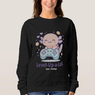 Sudadera Level-Up-a-Lotl Cute Gamer Axolotl Kawaii Acogedor