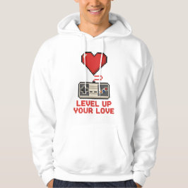 Sudadera Level Up Your Love, Retro Pixel Gaming Design