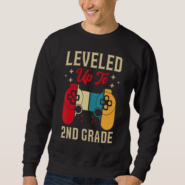 Sudadera Leveled Up To 2nd Grade Gamer Back To School First (Anverso)