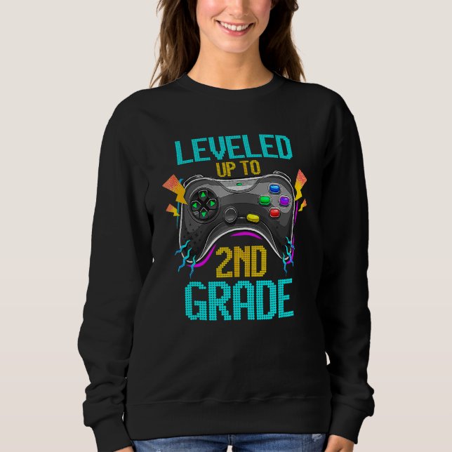 Sudadera Leveled Up To 2nd Grade Video Gamer Back To School (Anverso)