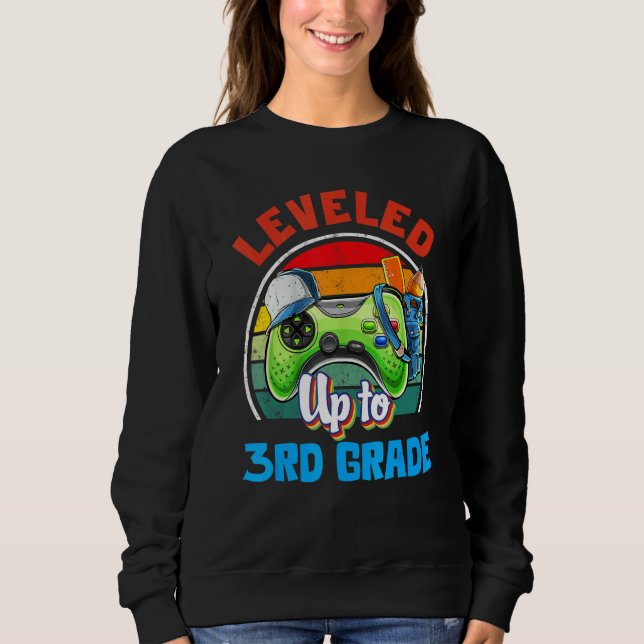 Sudadera Leveled Up To 3rd Grade Gamer Back To School First (Anverso)