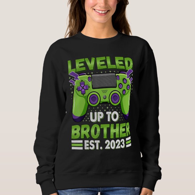 Sudadera Leveled Up To Brother 2023 Promoted To Big Bro 202 (Anverso)