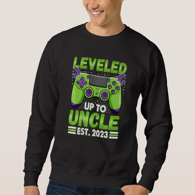 Sudadera Leveled Up To Uncle 2023 Promoted To Uncle 2023 Ga (Anverso)