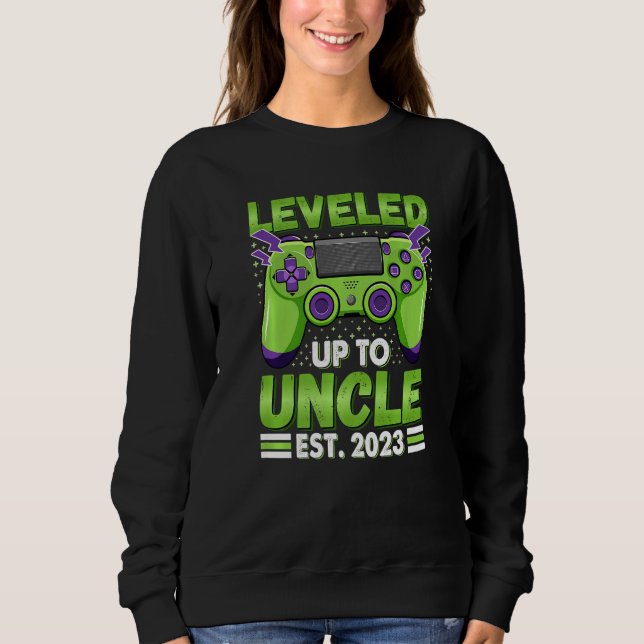 Sudadera Leveled Up To Uncle 2023 Promoted To Uncle 2023 Ga (Anverso)