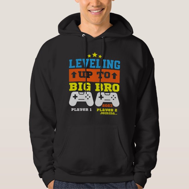 Sudadera Leveling up to Big Bro 2023 Pregnancy Announcement (Anverso)