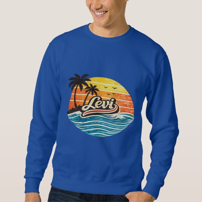 Sudadera Levi Retro Sunset Name Design (Anverso)