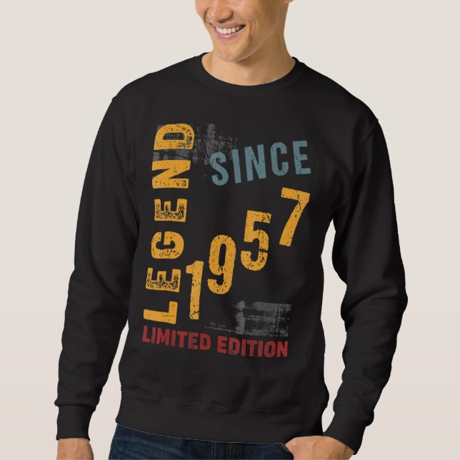 Sudadera Leyenda 1957 Cumpleaños de 65 años (Anverso)