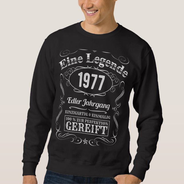 Sudadera Leyenda 1977 Año De Nacimiento 1977 Hombres Mujere (Anverso)
