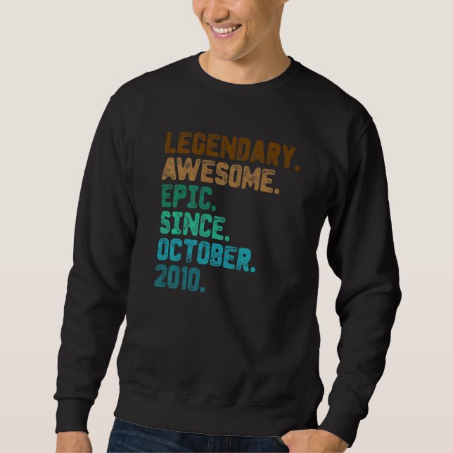 Sudadera Leyenda de 12 años desde octubre de 2010 (Anverso)