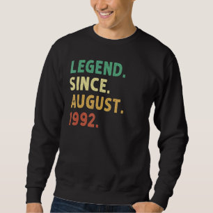Sudadera Leyenda de 30 años desde agosto de 1992 30º nacimi