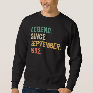 Sudadera Leyenda de 30 años desde septiembre de 1992 Cumple