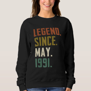Sudadera Leyenda de 31 años desde mayo de 1991 31º cumpleañ