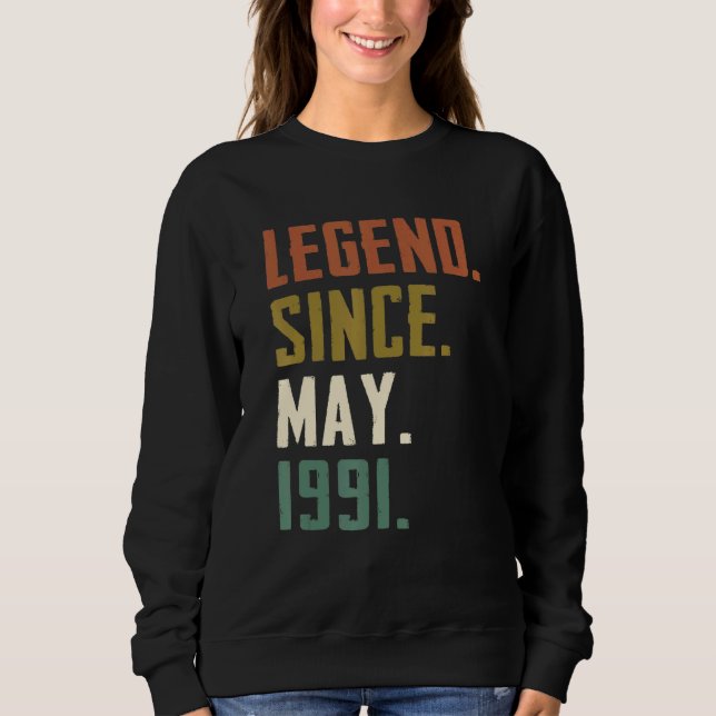 Sudadera Leyenda de 31 años desde mayo de 1991 31º cumpleañ (Anverso)