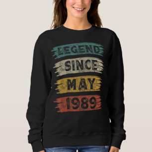 Sudadera Leyenda de 33 años desde mayo de 1989 33º cumpleañ
