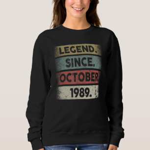 Sudadera Leyenda de 33 años desde octubre de 1989 33er naci