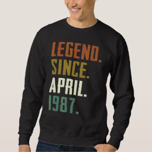 Sudadera Leyenda de 35 años desde abril de 1987 35º cumplea