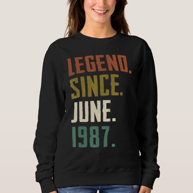 Sudadera Leyenda de 35 años desde junio de 1987 35º cumplea (Anverso)