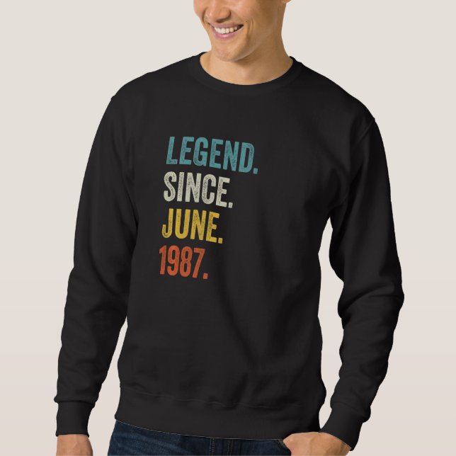 Sudadera Leyenda de 35 años desde junio de 1987 35º cumplea (Anverso)