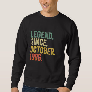 Sudadera Leyenda de 36 años desde octubre de 1986 36º nacim