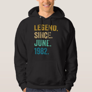 Sudadera Leyenda de 40 años desde junio de 1982 40 cumpleañ