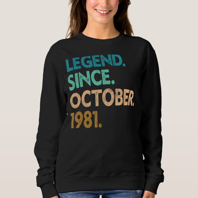 Sudadera Leyenda de 41 años desde octubre de 1981 (Anverso)