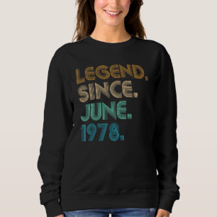 Sudadera Leyenda de 44 años desde junio de 1978 44º Vint de