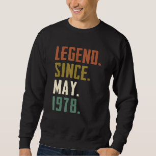 Sudadera Leyenda de 44 años desde mayo de 1978 44º cumpleañ