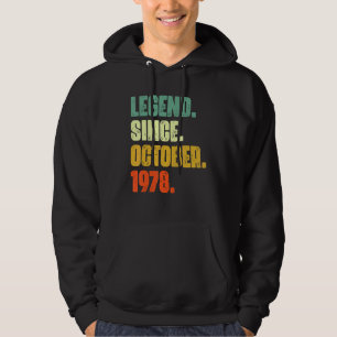Sudadera Leyenda de 44 años desde octubre de 1978 44º nacim