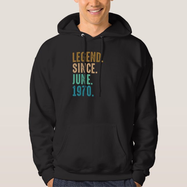 Sudadera Leyenda de 52 años desde junio de 1970 52 cumpleañ (Anverso)