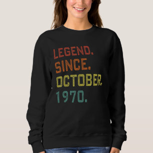 Sudadera Leyenda de 52 años desde octubre de 1970 52º nacim