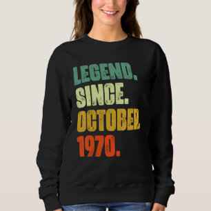 Sudadera Leyenda de 52 años desde octubre de 1970 52º nacim