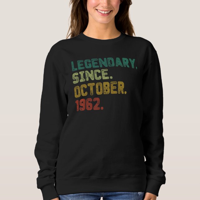 Sudadera Leyenda de 60 años desde octubre de 1962 (Anverso)