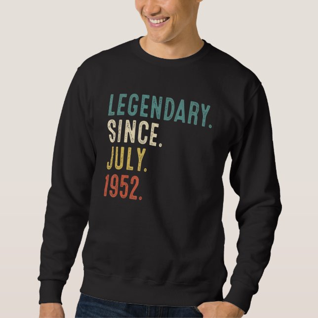 Sudadera Leyenda de 70 años desde julio de 1952 70º cumplea (Anverso)