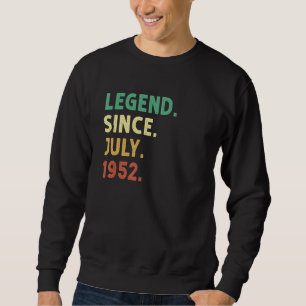 Sudadera Leyenda de 70 años desde julio de 1952 70º cumplea