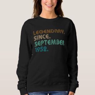 Sudadera Leyenda de 70 años desde septiembre de 1952 70º na