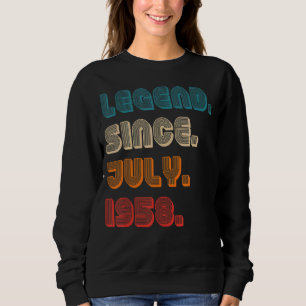 Sudadera Leyenda de color retro desde julio de 1958 Nacimie