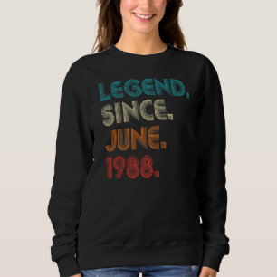 Sudadera Leyenda de color retro desde junio de 1988 Nacimie
