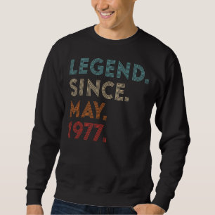 Sudadera Leyenda de color retro desde mayo de 1977 cumpleañ