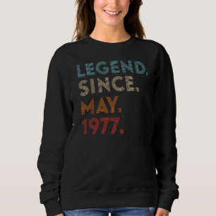 Sudadera Leyenda de color retro desde mayo de 1977 cumpleañ